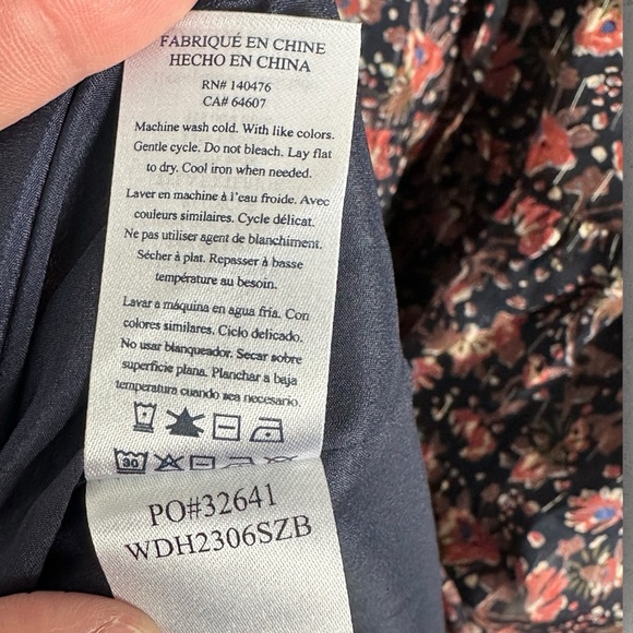 Faherty Silk Sage Wood Tiered Long Sleeve Shift Dress Womens Size Large Bohemian - Picture 9 of 14